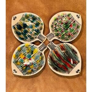 Vintage Italian Handcrafted, Ceramic , (4) Stackable Fish Spoon Rests-Rare, HTF